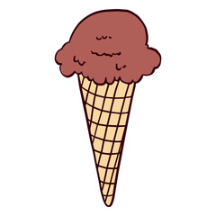 Chocolate ice cream cone illustration chocolate