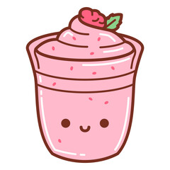 Strawberry ice-cream cartoon