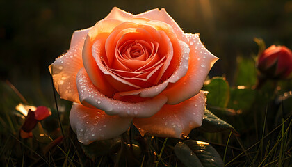 red rose in a garden