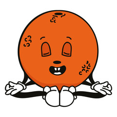 Obraz premium Retro cartoon dark orange character