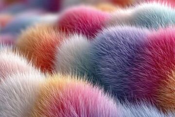 Colorful Abstract Background with Soft Fur Texture and Bright Patterns