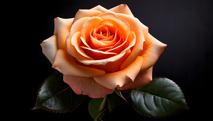 orange rose on black