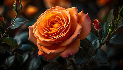 red rose on black background