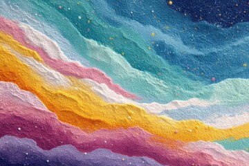 Abstract Hand-Drawn Multi-Color Canvas Art for Sale