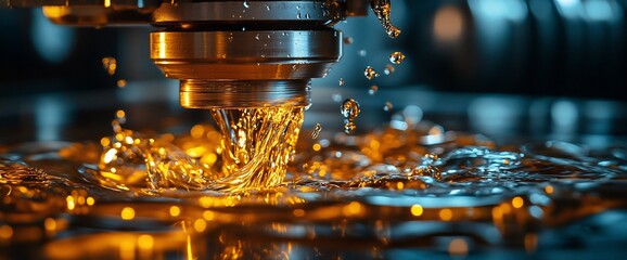 Precision Machining with Lubrication: A Close-Up View of Industrial Cutting Process