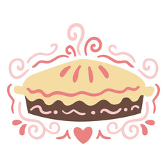 Pink pie dessert swirls