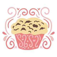 Cute chocolate chip cupcake