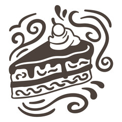 Chcolate cake slice cute