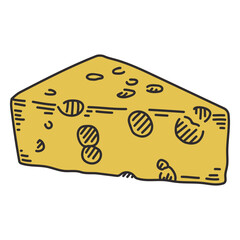 Cheese detailed color stroke