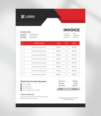 Minimalist Invoice Template  Editable A4 Business Billing Format  Clean Corporate Design in Red and Black