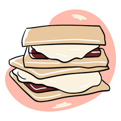 Chocolate sandwiches color stroke