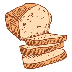 Food illustration bread