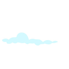 Simple White and Blue Cloud Illustration