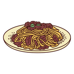 Food illustration spaghetti