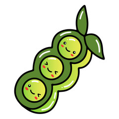 Peas kawaii vegetables