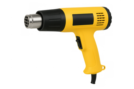 Professional heat gun isolated on transparent background, perfect for diy and industrial projects
