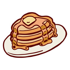Pancake with butter and honey 