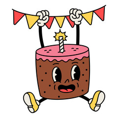 Cake birthday retro cartoon