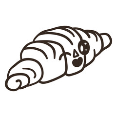 Sleeping croissant cartoon
