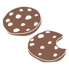 Cookies cut out chocolate