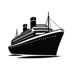 Obraz premium Cargo Ship Silhouette Vector Bundle, Marine Transport SVG Clipart for T-Shirt & Print Designs