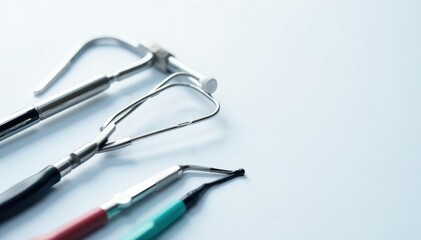 Close-up of veterinary tools on white background, equipment, surgical