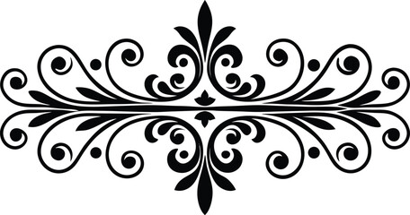 elegant decorative line divider silhouette