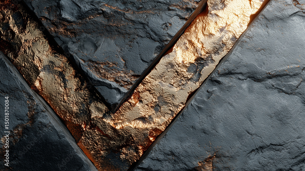 Poster abstract background of gray stone and gold texture with rough surface pattern