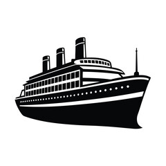 Obraz premium Cargo Ship Silhouette Vector Bundle, Marine Transport SVG Clipart for T-Shirt & Print Designs