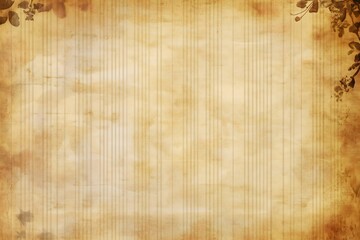 Aged rustic background with vintage parchment paper texture and faded floral frame. Old manuscript or letter concept for creative design projects