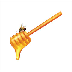 Honey dipper with melted honey drops