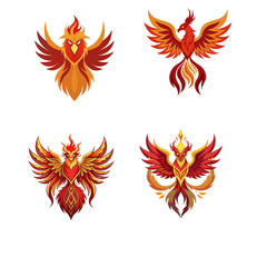 vector illustration of a set of abstract floral elements