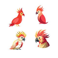 set of cartoon birds