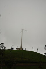Wind Power Generation Fans (Windmills) and Grasslands of Ambewela Farm, Sri Lanka.