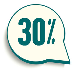 30% discount speech bubble