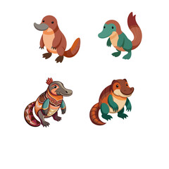 set of funny animals