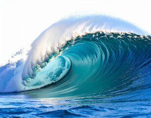  “Sunlit Ocean Wave Breaking with Misty Spray, side profile, isolated PNG”.