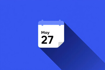 Minimalist calendar icon highlighting may 27 date