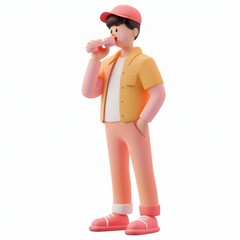 Businessman Talking on Phone - Abstract 3D Communication Concept