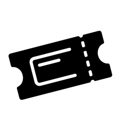 A simple black illustration of a ticket stub.