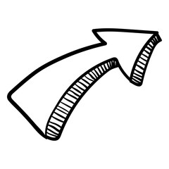 Curved arrow doodle © Vexels
