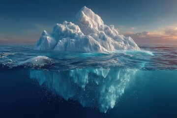 Iceberg Above and Below Water: Generative AI Concept