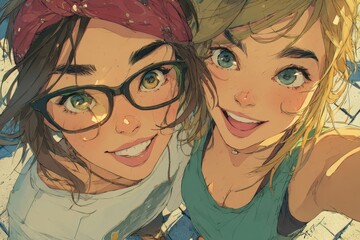 Joyful Multiracial LGBTQ+ Couple Taking a Selfie Together