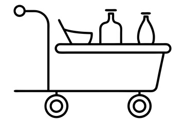 Elegant Bar Cart in Minimalist Style