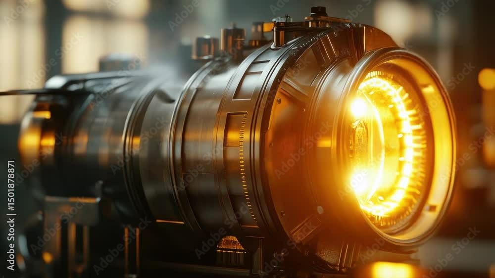 Poster A close-up shot of a light source in a room, ideal for use in interior design or architecture illustrations