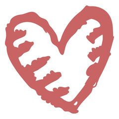 Valentine doodle brushed heart element