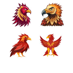 set of cartoon chicken