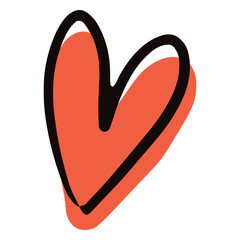 Red heart doodle