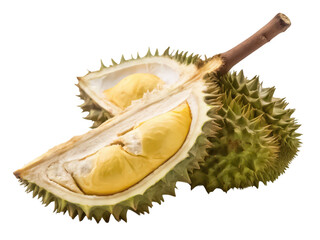 Obraz premium Durian fruit png tropical durian png exotic spiky fruit png smelly fruit illustration png Southeast Asian fruit png ripe durian png transparent background image