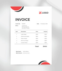 Minimal Invoice Template A4 Size  Clean Business Billing Form